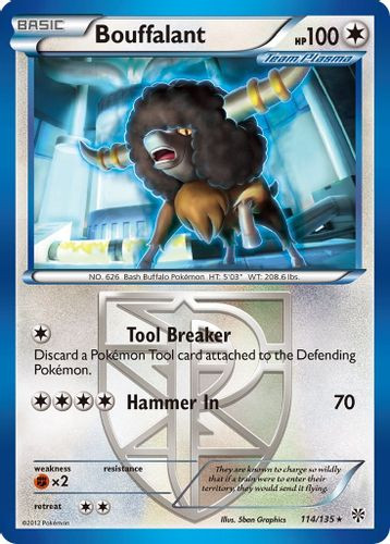 BW08-PLS-114/135R Bouffalant [Team Plasma] (Reverse Holo)