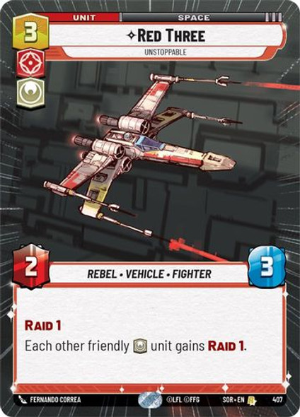 01-SOR-EN-407R Red Three - Unstoppable (Hyperspace) (Foil)