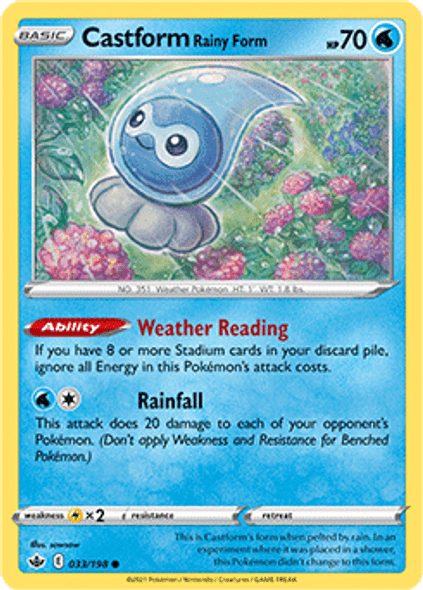 SWSH06-033/198C Castform Rainy Form