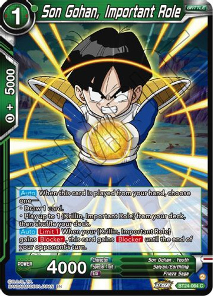 BT24-064C Son Gohan, Important Role