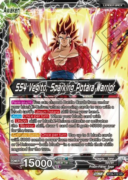 BT24-112UC SS4 Son Goku & SS4 Vegeta // SS4 Vegito, Sparking Potara Warrior