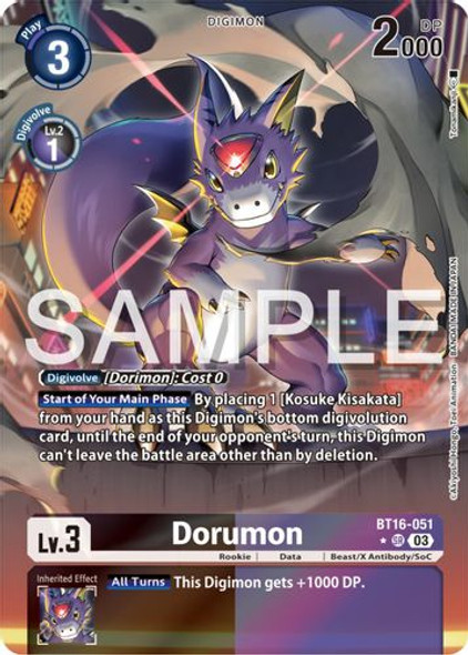 [BT16-051SR] Dorumon (1 Star Alternate Art) (Foil)