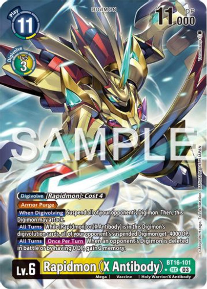 [BT16-101SEC] Rapidmon (X Antibody) (1 Star Alternate Art) (Foil)