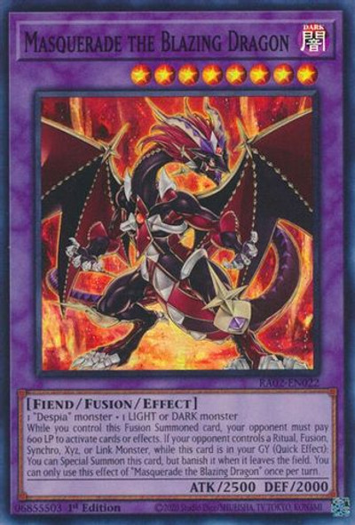 [RA02-EN022] Masquerade the Blazing Dragon (Ultra Rare) <1st>