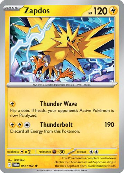 [SV06][TWM-065/167](R) Zapdos (Reverse Holo)