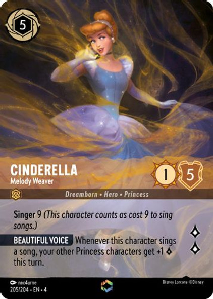 [LOR04-205/204](E) Cinderella - Melody Weaver (Enchanted) (Foil)