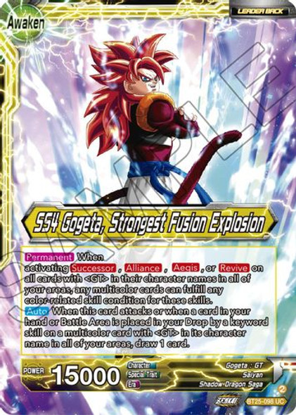 [BT25-098](UC) SS4 Son Goku & SS4 Vegeta // SS4 Gogeta, Strongest Fusion Explosion