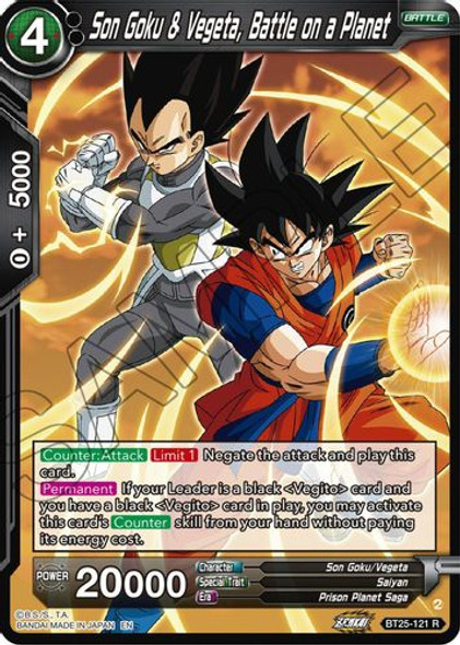 [BT25-121](R) Son Goku & Vegeta, Battle on a Planet (Foil)