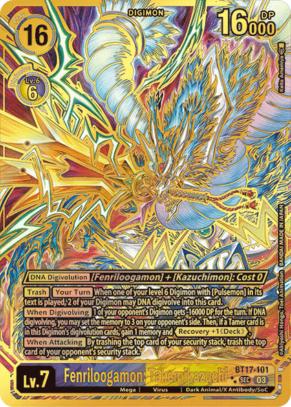 [BT17-101](SEC) Fenriloogamon: Takemikazuchi (2 Star Alternate Art) (Foil)