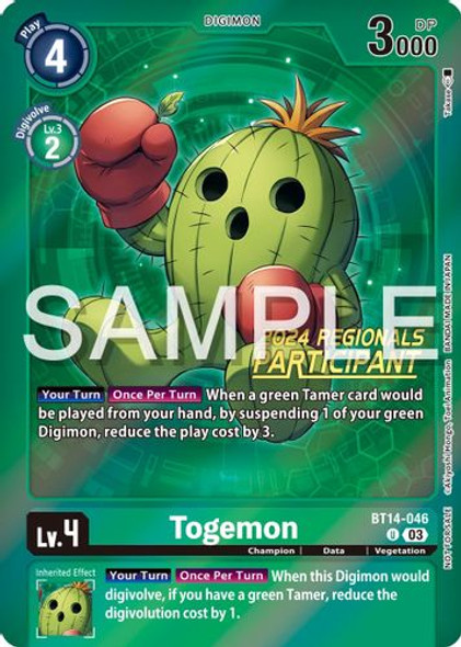 [BT14-046](U) Togemon (2024 Regionals Participant) (Foil)