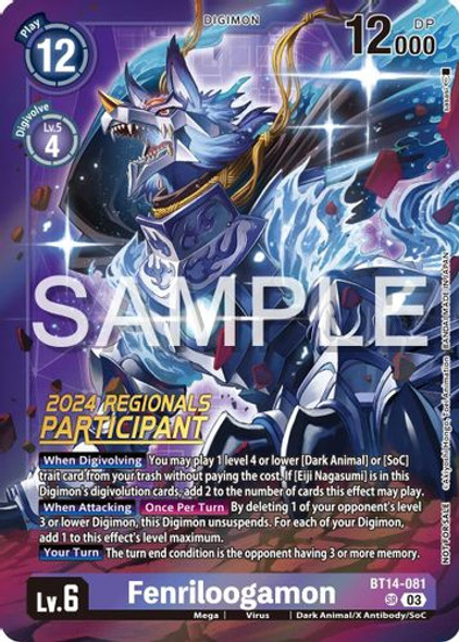 [BT14-081](SR) Fenriloogamon (2024 Regionals Participant) (Foil)