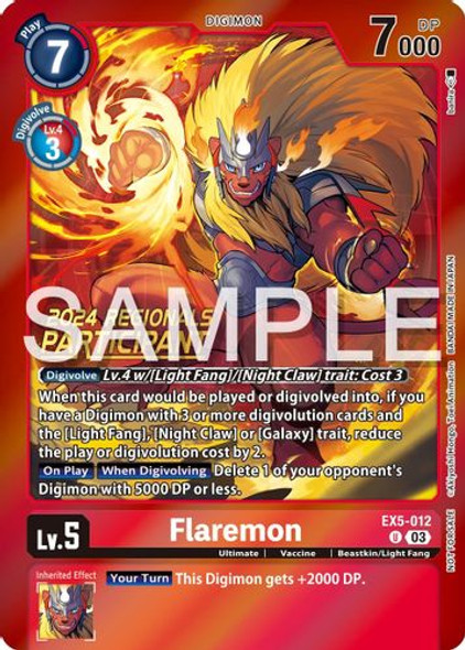 [EX05-012](U) Flaremon (2024 Regionals Participant) (Foil)