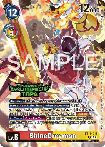 [BT13-018](R) ShineGreymon (2024 Ultimate Cup Top 4) (Foil)