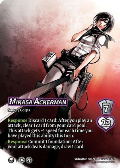 [AOT01-016/297](CH-UR-ALT) Mikasa Ackerman (Alternate Art) (Foil)