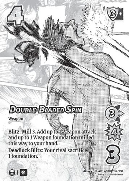 [AOT01-114/297](UR-ALT) Double Bladed Spin (Alternate Art) (Foil)