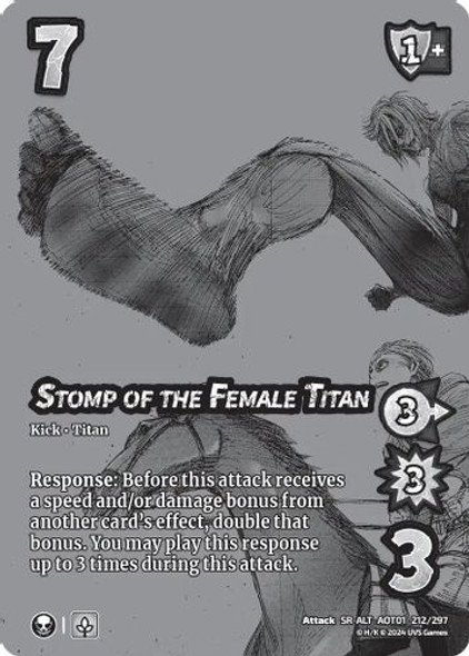 [AOT01-212/297](SR-ALT) Stomp of the Female Titan (Alternate Art) (Foil)