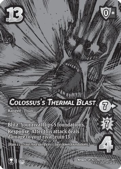 [AOT01-287/297](SR-ALT) Colossus's Thermal Blast (Alternate Art) (Foil)