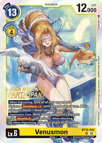 [BT10-042](SR) Venusmon (2024 Regionals Participant) (Foil)