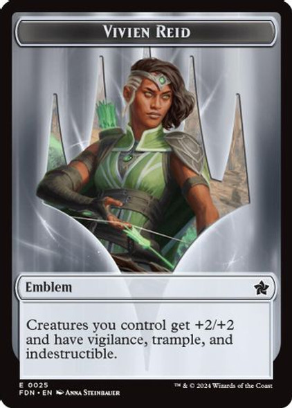 (FDN) 19-FDN//25-FDN Elf Warrior // Emblem - Vivien Reid Double-Sided Token