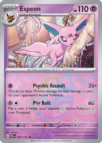 [SV08c][PRE-033/131](R) Espeon (Master Ball Holo)