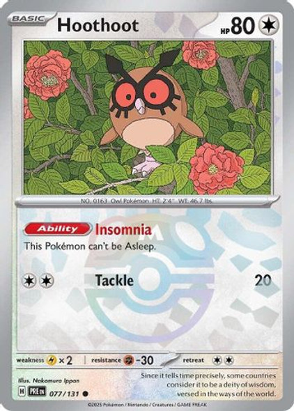 [SV08c][PRE-077/131](C) Hoothoot (Master Ball Holo)