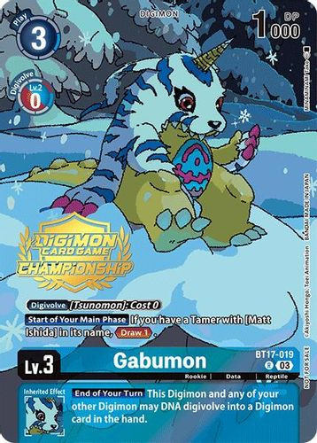 [BT17-019](R) Gabumon (2024 Championship Tamers Pack) (Foil)