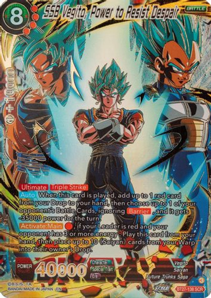 [BT27-138](SCR) SSB Vegito, Power to Resist Despair (Foil)