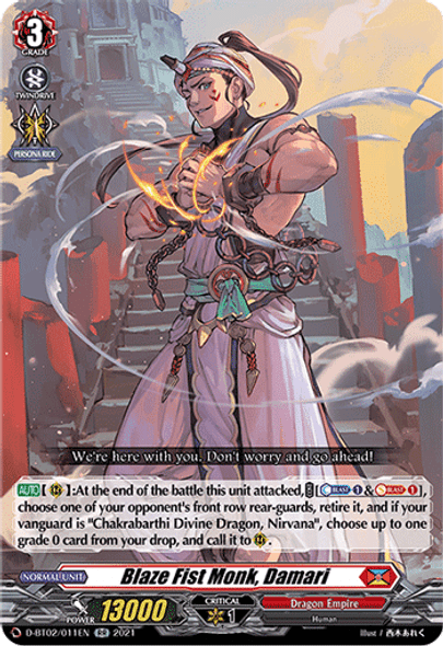 D-BT02/011EN RR Blaze Fist Monk, Damari