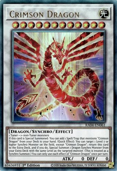 [RA04-EN061] Crimson Dragon (Ultimate Rare)<1st>
