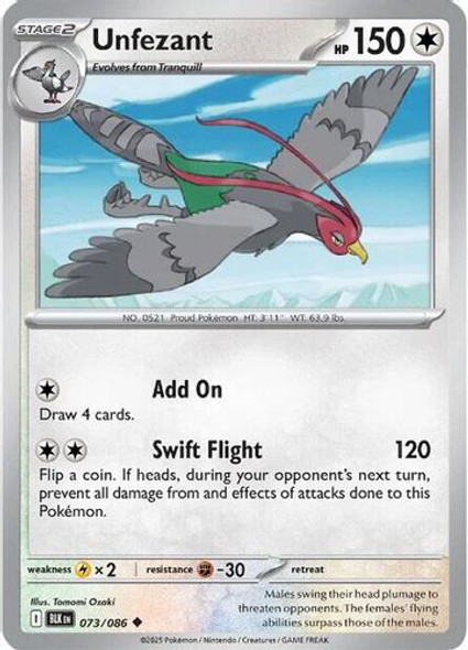 [SV10a][BLK-073/086](UC) Unfezant (Reverse Holo)