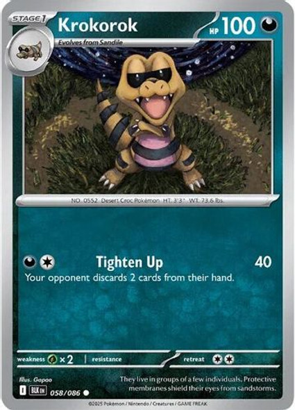 [SV10b][BLK-058/086](C) Krokorok (Poke Ball Holo)