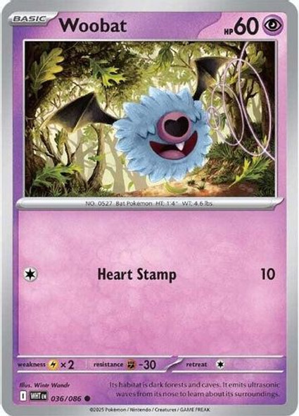 [SV10d][WHT-036/086](C) Woobat (Reverse Holo)