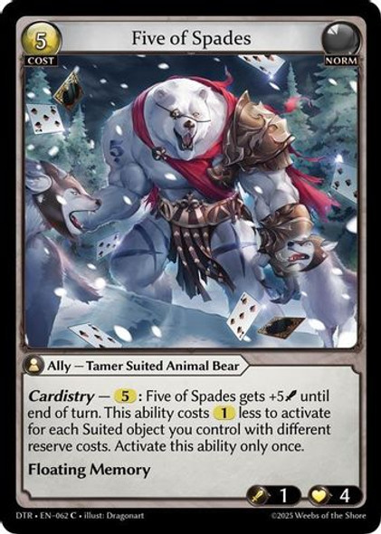 |GA07|<1st>[DTR-EN-062](C) Five of Spades {Foil}