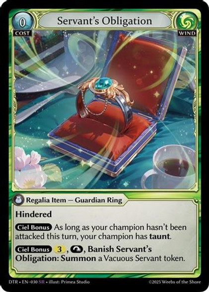 |GA07|<1st>[DTR-EN-030](SR) Servant's Obligation {Foil}