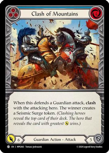 [FAB17 1st][MPG-063](C) Clash of Mountains (Blue) (Rainbow Foil)