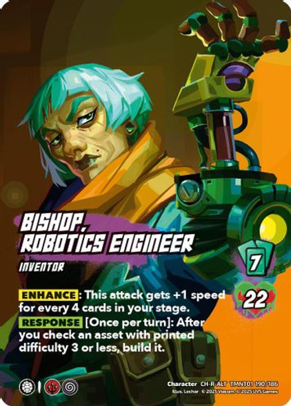 [TMNT01-190/186](CH-R-ALT) Bishop, Robotics Engineer (Alternate Art) (Foil)