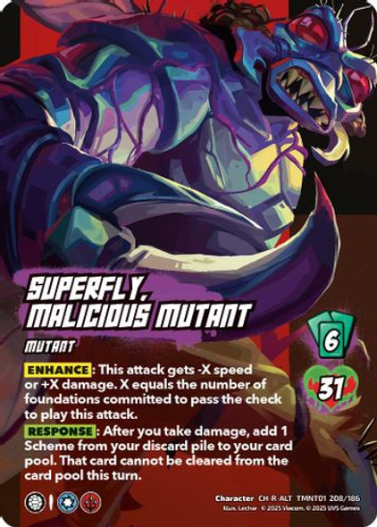 [TMNT01-208/186](CH-R-ALT) Superfly, Malicious Mutant (Alternate Art) (Foil)