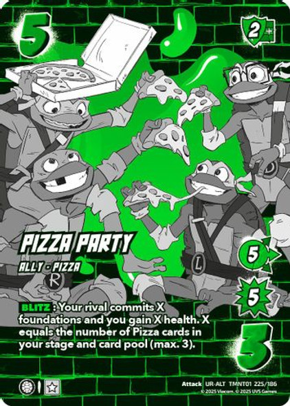 [TMNT01-225/186](UR-ALT) Pizza Party (Alternate Art) (Foil)