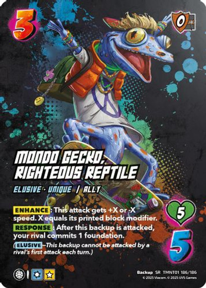 [TMNT01-186/186](SR) Mondo Gecko, Righteous Reptile (Foil)