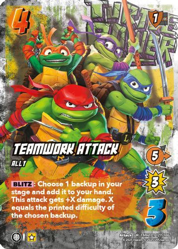 [TMNT01-127/186](UR) Teamwork Attack (Foil)