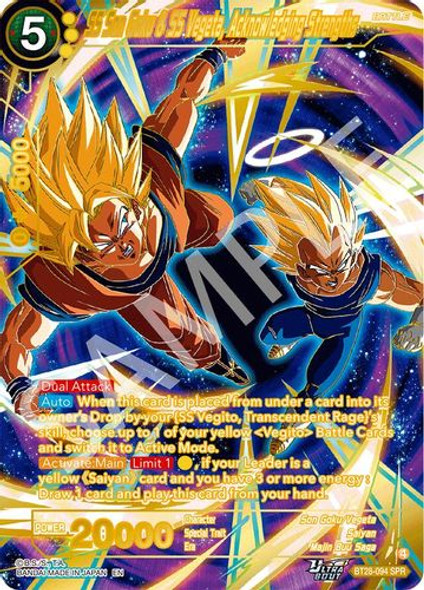 [BT28-094](SPR) SS Son Goku & SS Vegeta, Acknowledging Strengths (Foil)