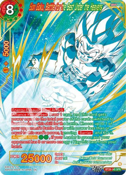 [BT28-140](SPR) Son Goku, Battle for the Best Under the Heavens (Foil)