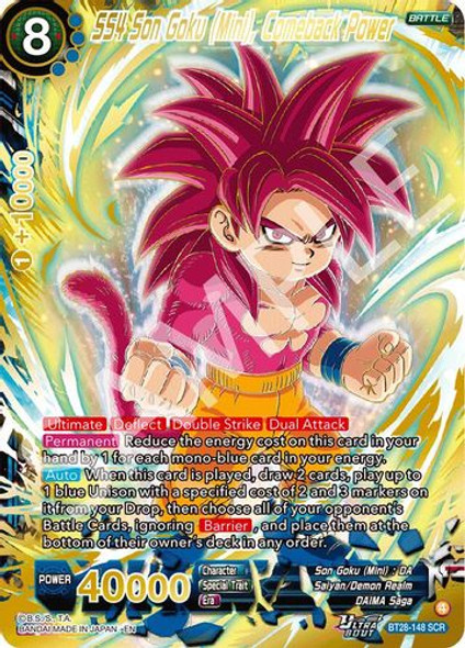 [BT28-148](SCR) SS4 Son Goku (Mini), Comeback Power (Foil)