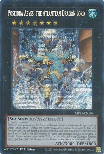 [MP25-EN108] Poseidra Abyss, the Atlantean Dragon Lord (Prismatic Secret Rare)<1st>