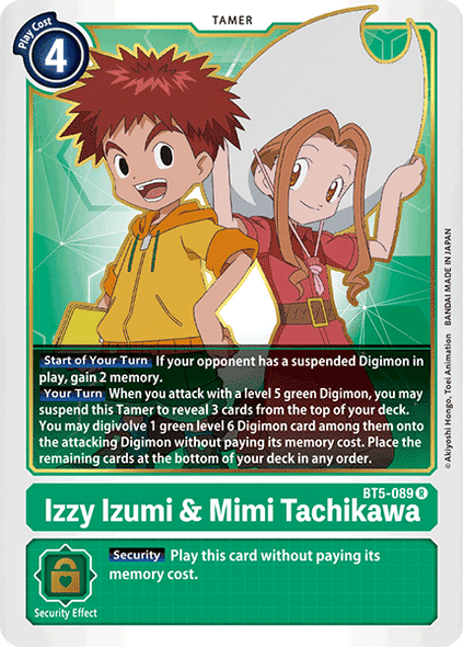 BT05-089R Izzy Izumi & Mimi Tachikawa (Prerelease Stamp)