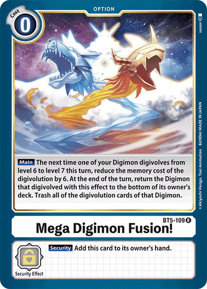 BT05-109R Mega Digimon Fusion! (Prerelease Stamp)