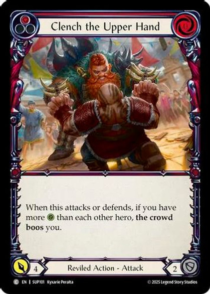 [FAB18 1st][SUP-101](C) Clench the Upper Hand (Red) (Rainbow Foil)