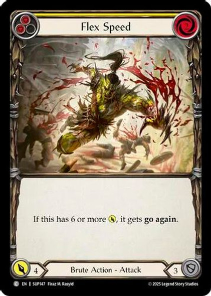 [FAB18 1st][SUP-147](C) Flex Speed (Yellow) (Rainbow Foil)