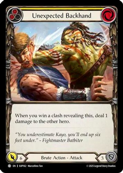 [FAB18 1st][SUP-162](C) Unexpected Backhand (Yellow) (Rainbow Foil)