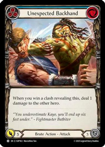 [FAB18 1st][SUP-163](C) Unexpected Backhand (Blue) (Rainbow Foil)